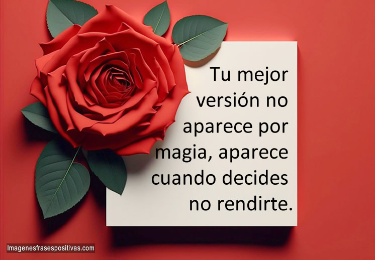 Tu mejor versión no aparece por magia, aparece cuando decides no rendirte.